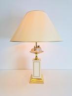 Vintage le dauphin messing kristal tafellamp '70 regency, N, Ophalen of Verzenden, Vintage regency, Minder dan 50 cm