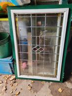 Dubbel Glas Uitzetramen met Glas in Lood, Doe-het-zelf en Verbouw, Glas en Ramen, Ophalen, Gevelraam of Ruit, Gebruikt, 80 tot 120 cm