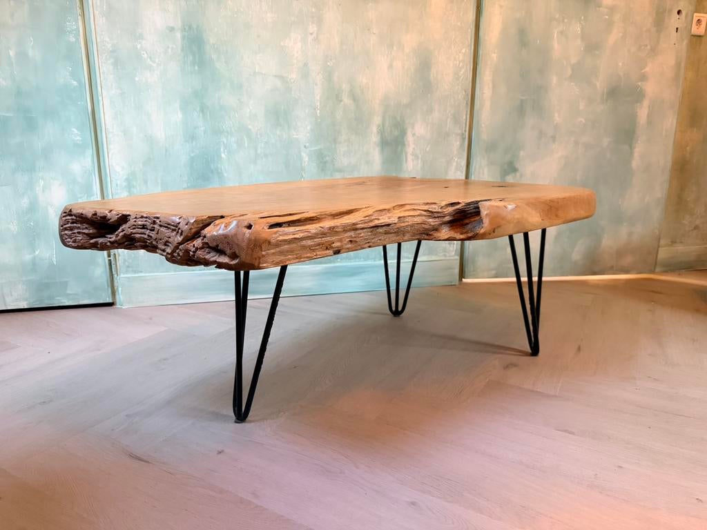 Salontafel boomstam Uniek!, Ophalen, 100 tot 150 cm, 50 tot 100 cm, Zo goed als nieuw