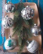Grote zilverkleurige kerstballen, Diversen, Kerst, Ophalen of Verzenden, Gebruikt
