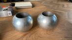 2 aluminium waxinelicht kandelaars, Ophalen of Verzenden, Zo goed als nieuw, Metaal, Minder dan 25 cm