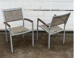 34 stuks luxe textileen stapelbare horeca terras stoelen, Ophalen, Hout, Bruin, Zo goed als nieuw