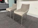 2 Design on Stock Penta Eetkamerstoelen grijs leer Stoel, Nieuw, Grijs, Twee, Leer