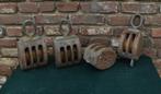 4 maal mooie oude katrol scheepskatrol, Antiek en Kunst, Curiosa en Brocante, Ophalen