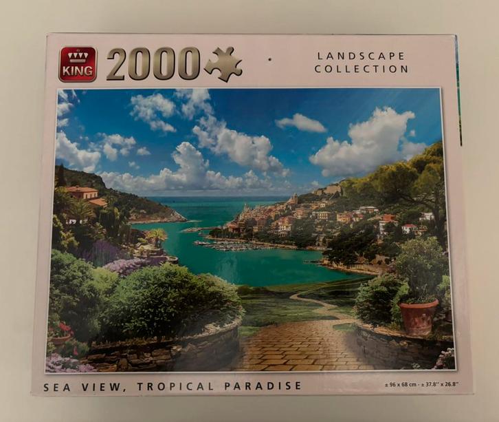 King puzzel, landscape collection 2000 stukjes, Hobby en Vrije tijd, Denksport en Puzzels, Zo goed als nieuw, Legpuzzel, Meer dan 1500 stukjes