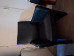 Fauteuil zwart op wieltjes, Ophalen, Gebruikt, Leer