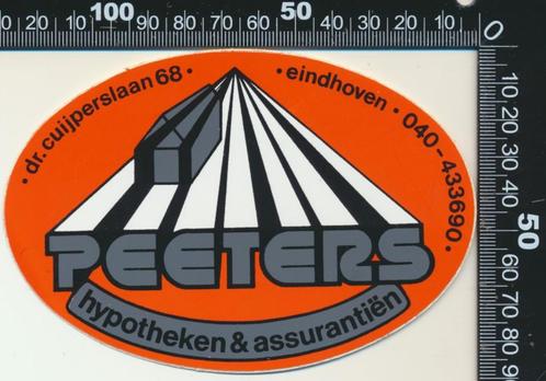 Sticker: Peeters Hypotheken en Assurantien - Eindhoven, Verzamelen, Stickers, Zo goed als nieuw, Bedrijf of Vereniging, Verzenden