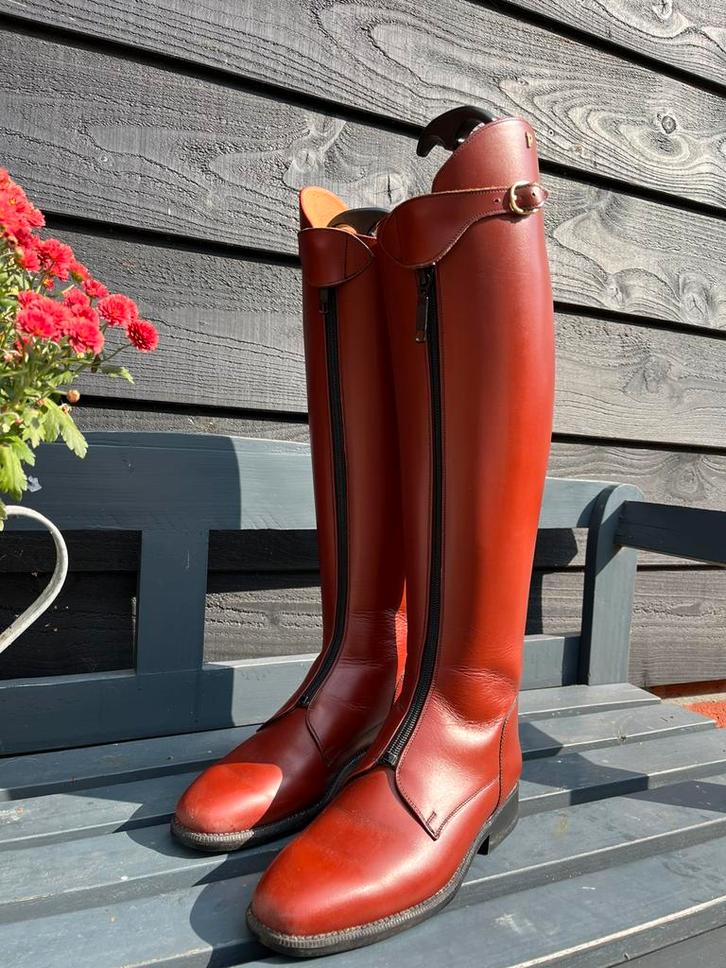 Petrie dressuurlaarzen cognac kleur, Dieren en Toebehoren, Paarden en Pony's | Overige Paardenspullen, Zo goed als nieuw, Dressuur