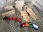 Trein baan hout + trein, Kinderen en Baby's, Speelgoed | Thomas de Trein, Ophalen of Verzenden, Zo goed als nieuw
