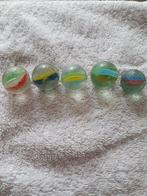 5 oude antieke glazen knikkers., Ophalen of Verzenden