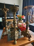 Antieke kandelaars - set van 3. Brons, Ophalen, Koper of Brons