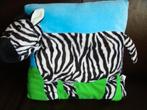 L. DAKE ZEBRA KUSSEN BLAUW/GROEN MET ZWART/WITTE ZEBRA, Kinderen en Baby's, Speelgoed | Knuffels en Pluche, Ophalen of Verzenden