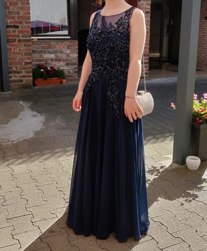 Blauw Galajurk, Kleding | Dames, Gelegenheidskleding, Zo goed als nieuw, Galajurk, Maat 34 (XS) of kleiner, Blauw, Ophalen of Verzenden