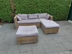 loungeset met hocker gebruikt,  Bezorging mogelijk, Tuin en Terras, Tuinsets en Loungesets, Ophalen of Verzenden, Gebruikt, Wicker