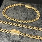 14 karaat cuban set ketting met armband schakel