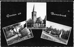 Bornerbroek, Almelo, R.K. kerk, Plantsoen, Kei, standbeeld, Verzamelen, Ansichtkaarten | Nederland, Verzenden, 1940 tot 1960, Gelopen