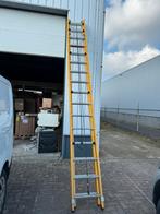 Fiberglass ladder 2x16, Doe-het-zelf en Verbouw, Ladders en Trappen, Gebruikt, Ophalen of Verzenden