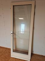 Massief Houten Buitendeur met Glas, Doe-het-zelf en Verbouw, Deuren en Horren, Ophalen, Gebruikt, 200 tot 215 cm, Glas