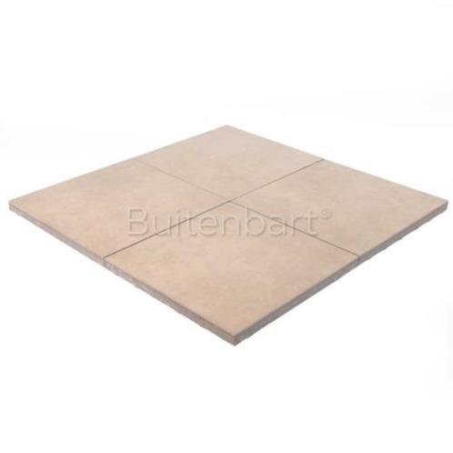 Keramische Tuintegels 60x60x4cm Beige Keramiek op Beton | A-, Tuin en Terras, Tegels en Klinkers, Nieuw, Terrastegels, Keramiek