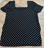 Zwangerschapsshirt stippen en vierkante hals, Verzenden, Zwart, Maat 42/44 (L), Shirt of Top