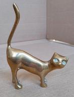Groot brons messing kat beeldje 220 gram, Ophalen of Verzenden, Brons