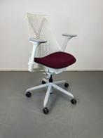 1 x Herman Miller Sayl Bureaustoel Bordeaux Rood Stof, Gaming bureaustoel, Zo goed als nieuw, Wit, Bureaustoel