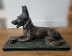 Vintage gipsen beeld liggende hond 45 cm., Ophalen of Verzenden