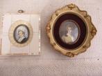 Twee antieke MINIATUREN Schilderij Portret Dame Vrouw, Antiek en Kunst, Kunst | Schilderijen | Klassiek, Ophalen of Verzenden