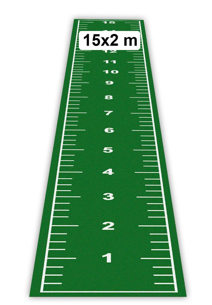 Sprinttrack 15x2 meter - groen met witte lijnen, Sport en Fitness, Fitnessmaterialen, Nieuw, Overige typen, Ophalen of Verzenden