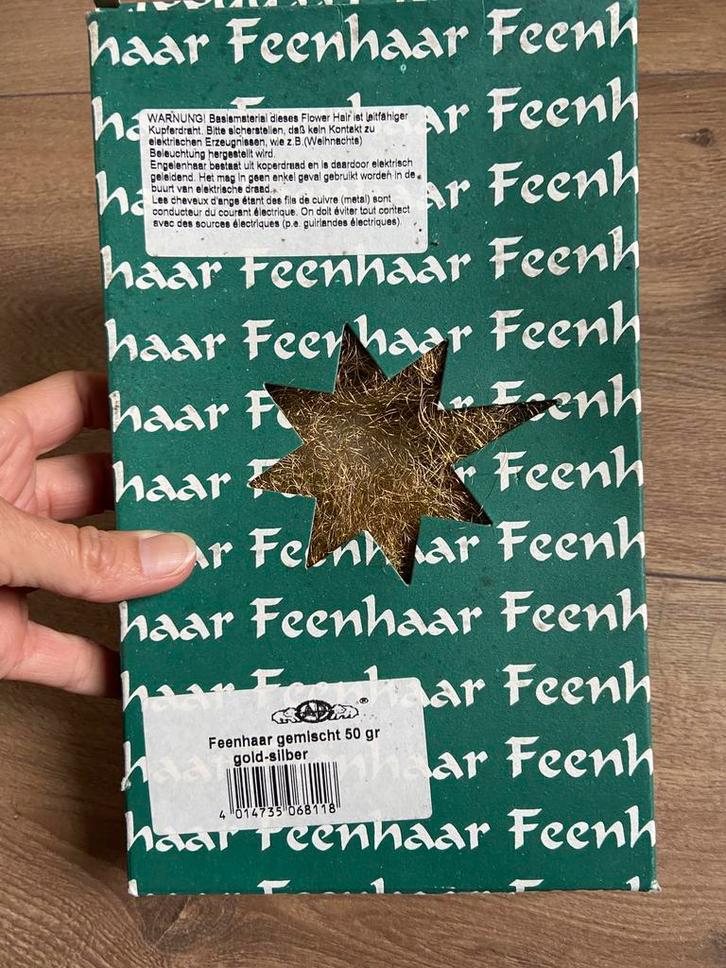 Kerst antieke oude kerstversiering gouddraad feeën haar, Diversen, Kerst, Ophalen of Verzenden