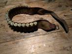 Fraaie vintage leren jachtriem patroon gordel!, Ophalen of Verzenden