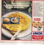 Retro reclame 1980 Unox omeletmix ei in 'n kuipje, Verzamelen, Retro, Overige typen, Ophalen of Verzenden