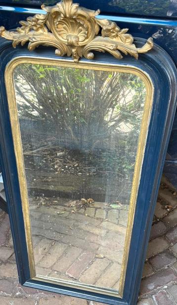 Antieke Franse spiegel hout met gips ornament beschikbaar voor biedingen