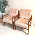 Vintage fauteuil Walter Knoll Stella donker met roze, Huis en Inrichting, Fauteuils, Vintage, 75 tot 100 cm, Zo goed als nieuw