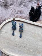 Katten oorbellen peacock gold, Hangers, Verzenden, Nieuw, Goud