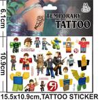 Tattoo Kids - Roblox - Tattoo - 1 Vel - XL - Kindertattoos, Verzenden, Nieuw, Feestartikel, Verjaardag