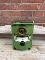 Petroleumstel / oliestel 1 pits reseda groen emaille, Antiek en Kunst, Antiek | Emaille, Ophalen of Verzenden