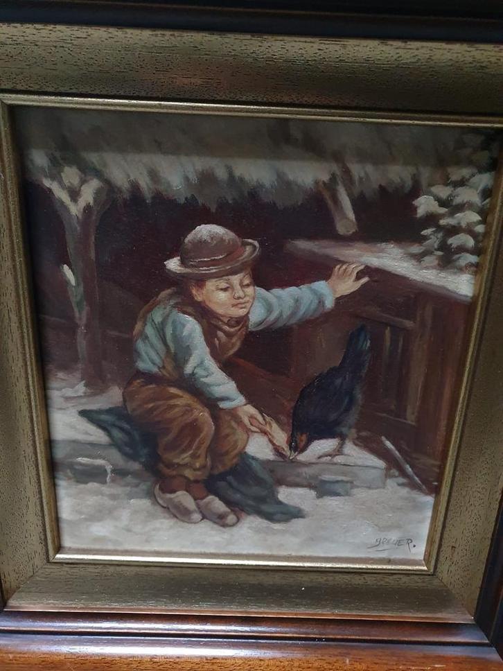 Schilderij in een mooie lijst Breuer 46x50x7 cm, Antiek en Kunst, Kunst | Schilderijen | Klassiek, Ophalen of Verzenden