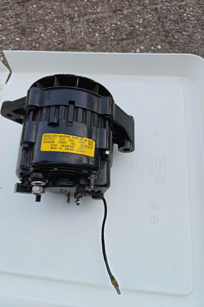 Mercury Marine Dynamo / Alternator – 12V 55A, Watersport en Boten, Bootonderdelen, Zo goed als nieuw, Motor en Techniek, Zeilboot of Motorboot