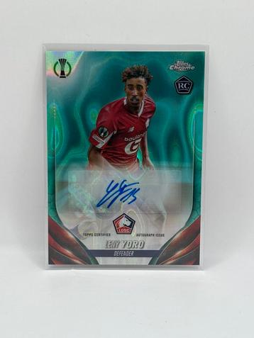 Leny Yoro - Topps Chrome - Auto rookie - Lille man united beschikbaar voor biedingen