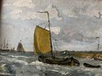 Olieverfschilderij Zeilboten op Paneel, Antiek en Kunst, Kunst | Schilderijen | Klassiek, Ophalen of Verzenden
