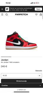 Niks air Jordan 1 mid sneakers red black, Nieuw, Ophalen of Verzenden