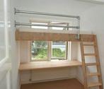 Hoogslaper Stoere industriële hoogslaper met vast bureau, Ophalen, Gebruikt, Eenpersoons, 200 cm