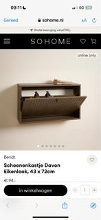 Nieuw in doos Schoenenkast Davon Eikenlook 43x72cm, Huis en Inrichting, Kasten | Schoenenkasten, Ophalen of Verzenden, Nieuw