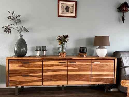 Xooon teakhouten dressoir kast, Huis en Inrichting, Kasten | Dressoirs, Gebruikt, 200 cm of meer, 25 tot 50 cm, Met lade(s), Met deur(en)