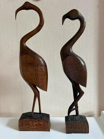 Vintage Houten Kraanvogels - Set van 2 beschikbaar voor biedingen