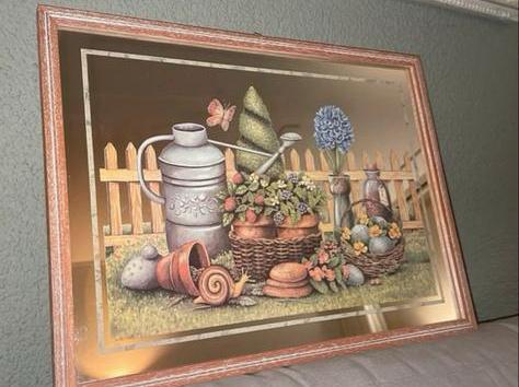 Cottagecore Tuin Spiegel Decoratie, Huis en Inrichting, Woonaccessoires | Spiegels, Ophalen, Minder dan 50 cm, Zo goed als nieuw