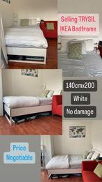 Bed Frame IKEA TRYSIL, 200x140, white, Wit, Tweepersoons, Zo goed als nieuw, 200 cm