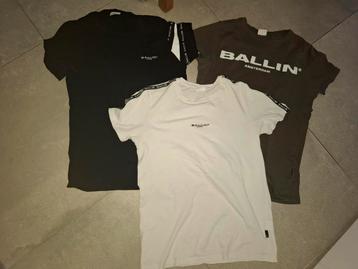 3 Ballin T-shirts Wit - Maat S beschikbaar voor biedingen