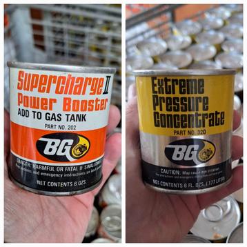 Partij vintage olieblikjes van BG Products️️️️ ⛽️ beschikbaar voor biedingen